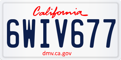 CA license plate 6WIV677