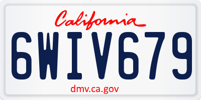 CA license plate 6WIV679