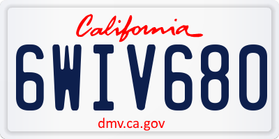 CA license plate 6WIV680
