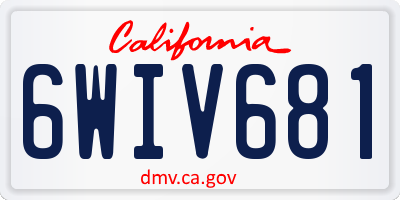 CA license plate 6WIV681
