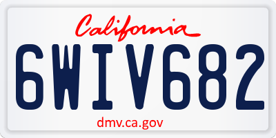 CA license plate 6WIV682