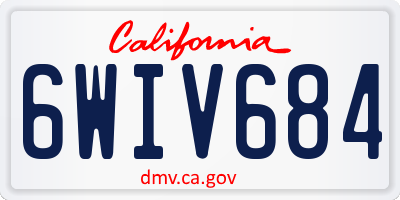 CA license plate 6WIV684