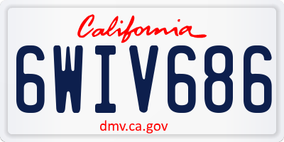CA license plate 6WIV686
