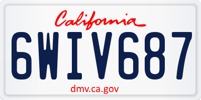 CA license plate 6WIV687