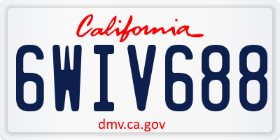 CA license plate 6WIV688