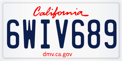 CA license plate 6WIV689