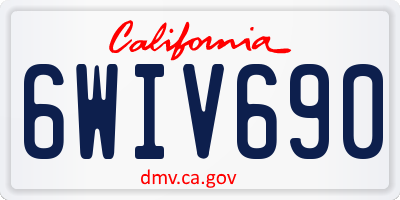 CA license plate 6WIV690