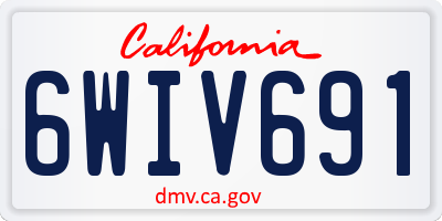 CA license plate 6WIV691