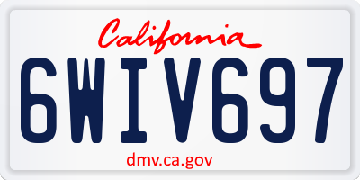 CA license plate 6WIV697