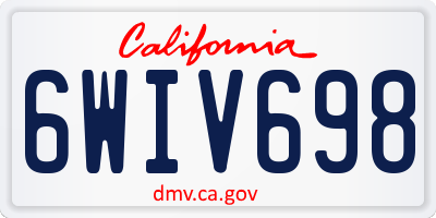 CA license plate 6WIV698