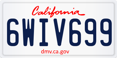 CA license plate 6WIV699