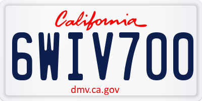 CA license plate 6WIV700