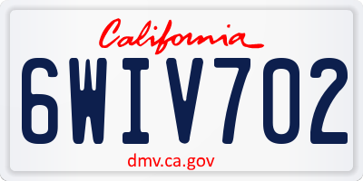 CA license plate 6WIV702