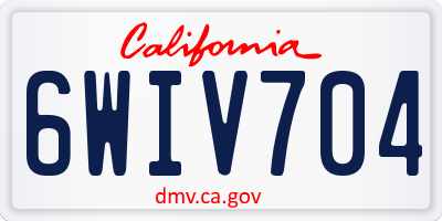 CA license plate 6WIV704