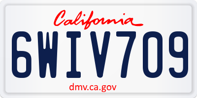 CA license plate 6WIV709