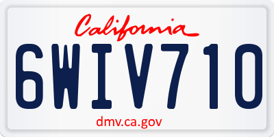 CA license plate 6WIV710
