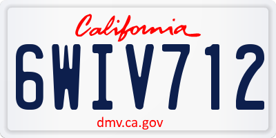 CA license plate 6WIV712