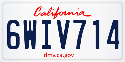 CA license plate 6WIV714
