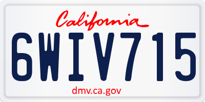 CA license plate 6WIV715
