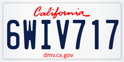CA license plate 6WIV717