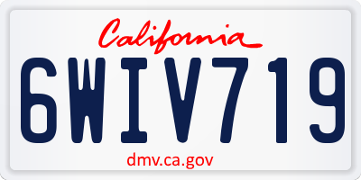 CA license plate 6WIV719