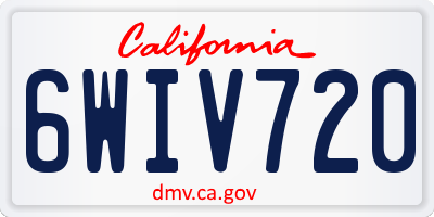 CA license plate 6WIV720