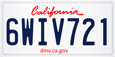 CA license plate 6WIV721