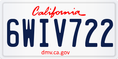 CA license plate 6WIV722