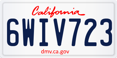 CA license plate 6WIV723