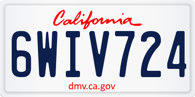 CA license plate 6WIV724