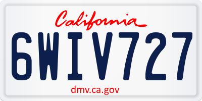 CA license plate 6WIV727
