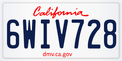CA license plate 6WIV728