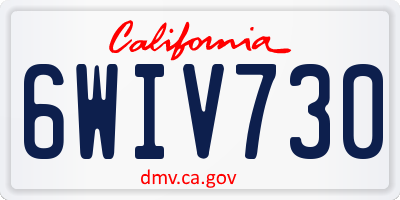 CA license plate 6WIV730