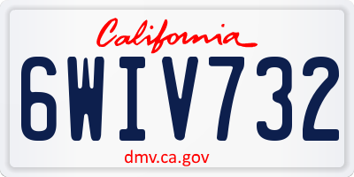 CA license plate 6WIV732