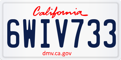 CA license plate 6WIV733