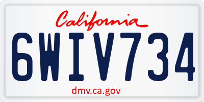 CA license plate 6WIV734