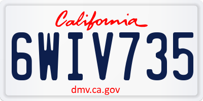 CA license plate 6WIV735