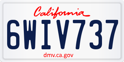 CA license plate 6WIV737