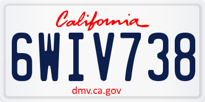 CA license plate 6WIV738