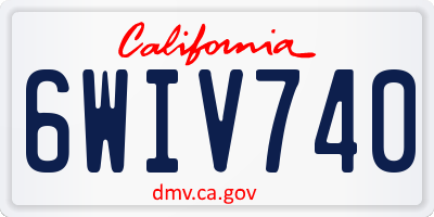 CA license plate 6WIV740