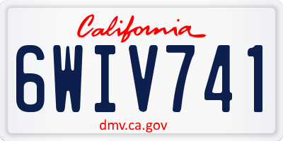 CA license plate 6WIV741