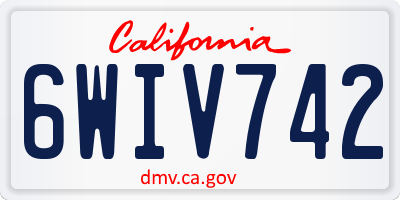 CA license plate 6WIV742