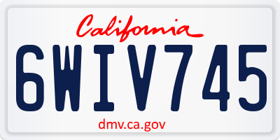 CA license plate 6WIV745