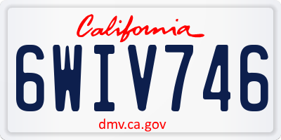 CA license plate 6WIV746
