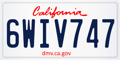 CA license plate 6WIV747