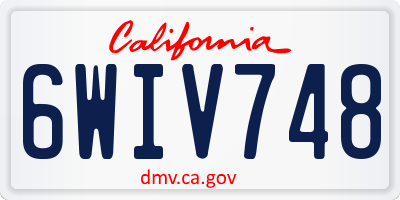 CA license plate 6WIV748