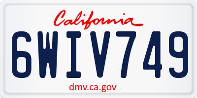 CA license plate 6WIV749