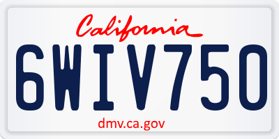 CA license plate 6WIV750
