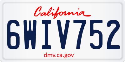 CA license plate 6WIV752