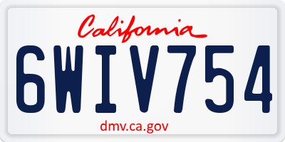 CA license plate 6WIV754